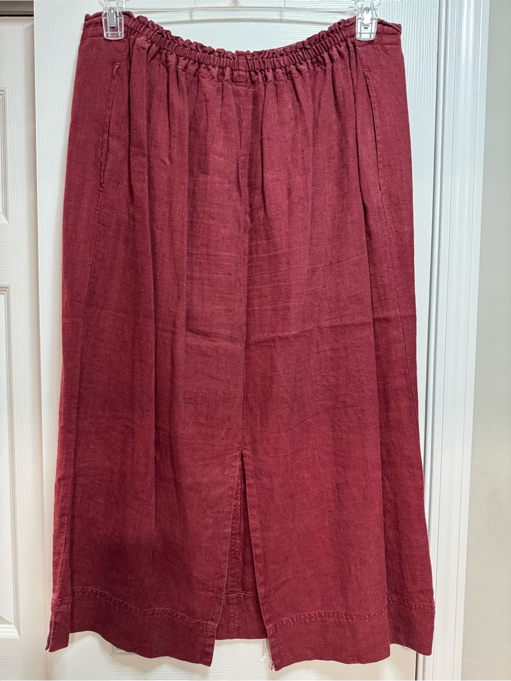 J. Jill Wine A-Line Linen Skirt - Picture 2 of 4